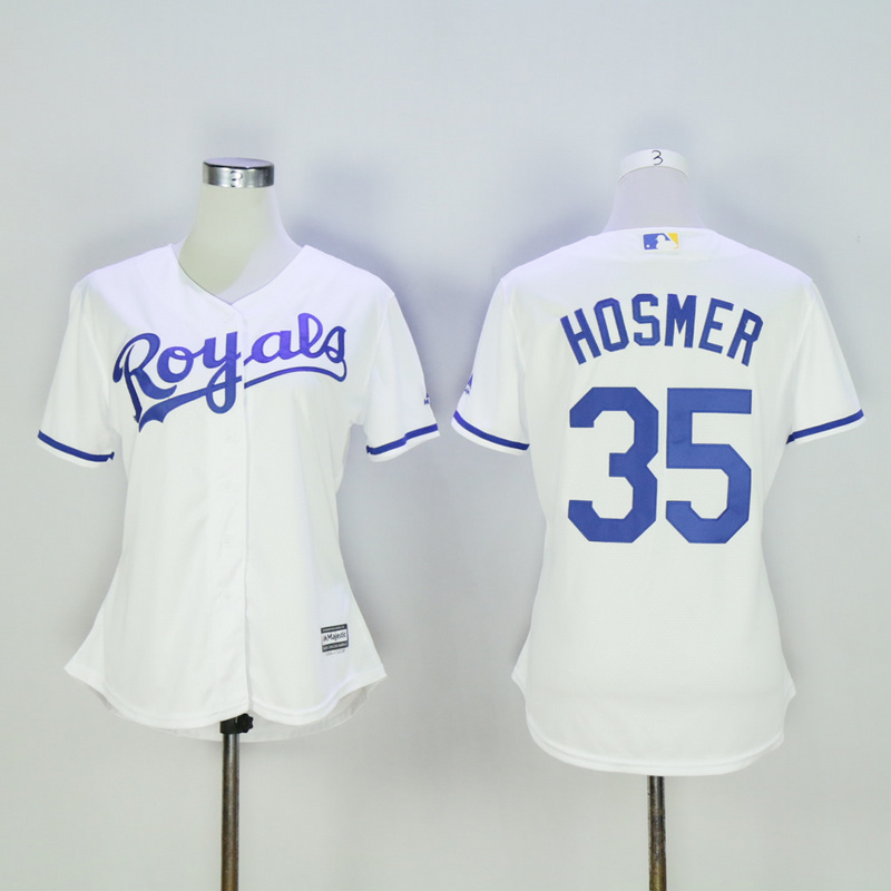 Women Kansas City Royals 35 Hosmer White MLB Jerseys